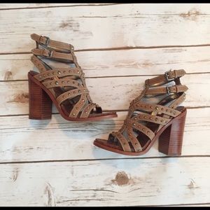 Sam Edelman Keith tan studded strappy sandals